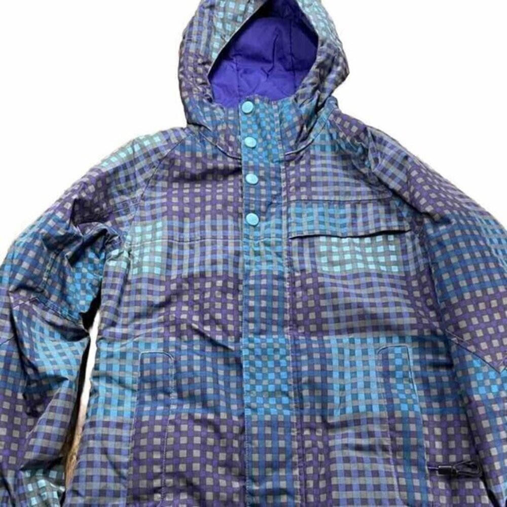 Burton Blue and Purple Checkered Ski Jacket